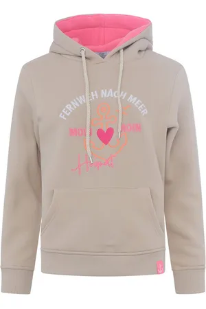Zwillingsherz Hoodie "Verlangen naar de zee" met maritieme borduursel, kangoeroezakken