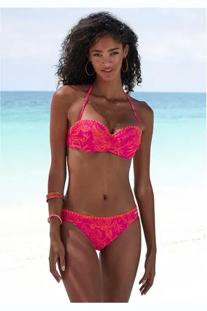 Venice Beach Beugelbikini in bandeaumodel met contrastkleurige gehaakte rand