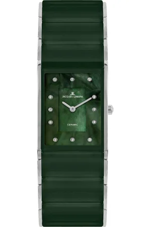 Jacques Lemans Keramisch horloge Dublin Quartz horloge, armbanduhr, dameshorloge, parelmoer wijzerplaat, keramische band