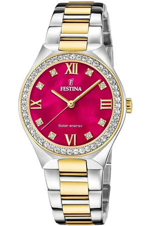Festina Solarhorloge Solar Energy Horloge, dameshorloge, stalen armband