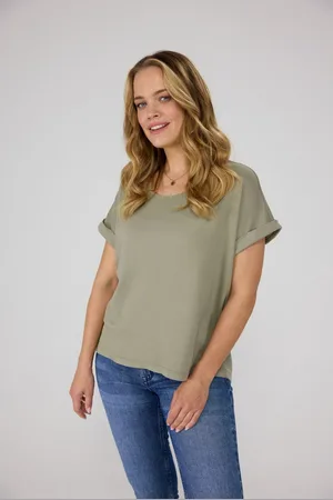 Lieblingsstück Shirt met ronde hals CamilaEp met geborduurd logo