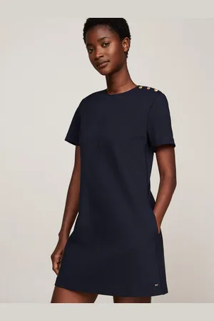 Tommy Hilfiger Blousejurk PUNTO S/S SHORT SHIFT DRESS