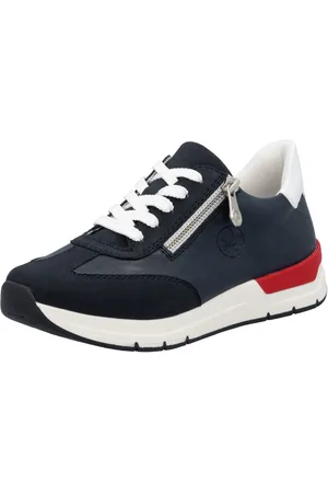 Rieker Sneakers met sleehak , lage schoen, vrijetijdsschoen, veterschoen met touwachtige ritssluiting