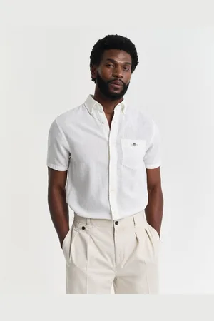 GANT Overhemd met korte mouwen REG COTTON LINEN SS SHIRT