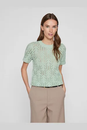 VILA Trui met korte mouwen VICOTTI S/S O-NECK KNIT TOP - NOOS