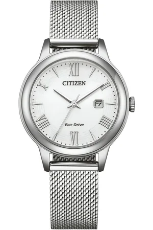 Citizen Solarhorloge Polshorloge, dameshorloge, roestvrijstalen band, analoog, datum, Eco-Drive