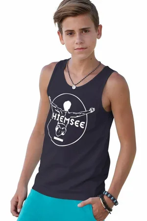 CHIEMSEE Tanktop Basic met logoprint in contrast