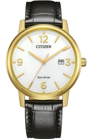 Citizen Solarhorloge Polshorloge, herenhorloge, leren band, analoog, datum, Eco-Drive