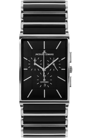 Jacques Lemans Chronograaf York Quartz horloge, polshorloge, herenhorloge, keramiek, analoog, dag, stopwatchfunctie