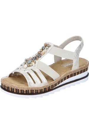 Rieker Sandalen zomerschoen, sandaal, sleehak, in metallic-look