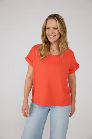 Lieblingsstück Shirt met ronde hals CamilaEp met geborduurd logo