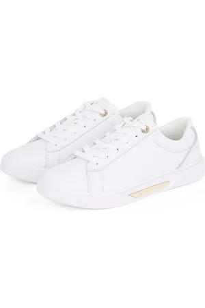 Tommy Hilfiger Plateausneakers CHIC COURT SNEAKER , vrijetijdsschoen, lage schoen, veterschoen, gouden sieraandeel