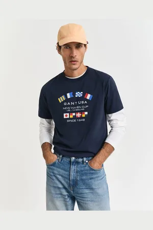GANT Shirt met ronde hals GRAPHIC SS T-SHIRT met een unieke seizoensgebonden -grafiekprint op de borst