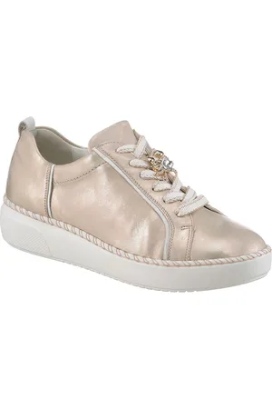 Waldläufer Plateausneakers H-VIVIEN , vrijetijdsschoen, lage schoen, veterschoenen, sierelement, comfortbreedte h