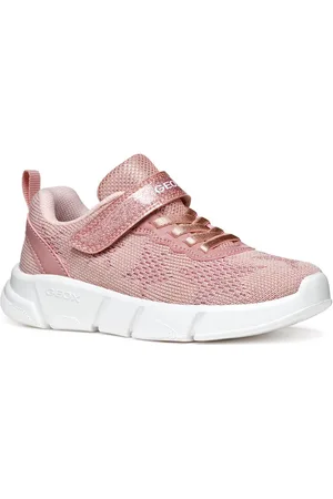 Geox Sneakers J ARIL GIRL , knitwear sneaker, klittenbandschoen met glinsterende klittenband