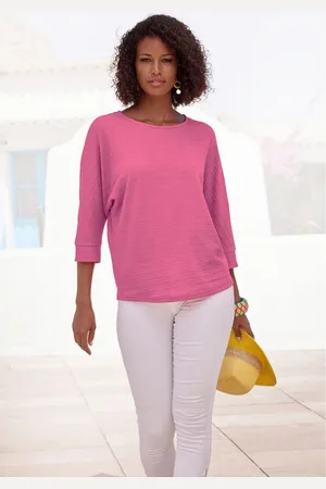 vivance collection Shirt met 3/4-mouwen Van kreukvrije crêpe-kwaliteit gemaakt van strijkvrije crêpe stof