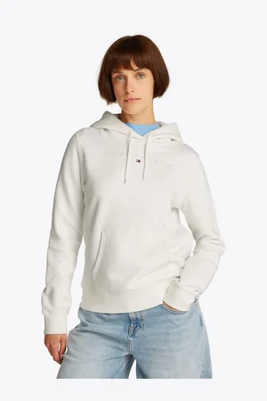 Tommy Hilfiger Hoodie TJW REG TONAL LINEAR HOODIE EXT in grote maten, capuchon, logo-borduursel