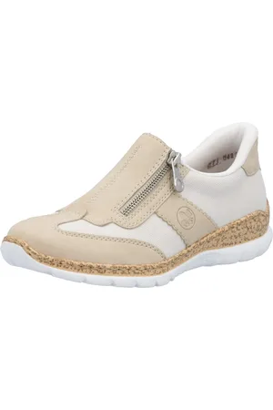 Rieker Slip-on sneakers , lage schoen, vrijetijdsschoen, met rits en memosoft-binnenzool