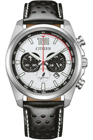 Citizen Chronograaf Polshorloge, solar, herenhorloge, leren band, analoog, dag, stopwatchfunctie