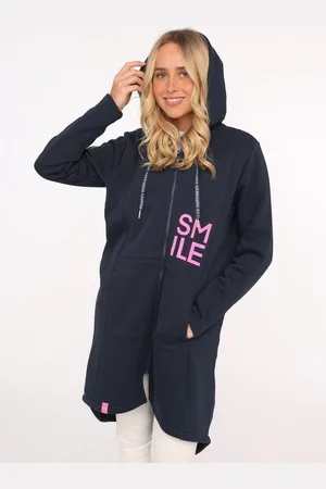 Zwillingsherz Jersey jas "Alissa" met capuchon en smile print