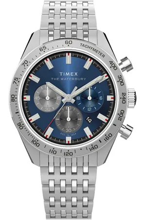 Timex Chronograaf WATERBURY TRADITIONAL Quartzhorloge, horloge, herrenuur, leren band, stopwatchfunctie, datum
