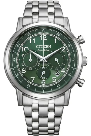 Citizen Chronograaf Polshorloge, solar, herenhorloge, roestvrijstalen band, datum, stopwatchfunctie