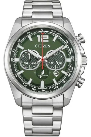 Citizen Chronograaf Polshorloge, solar, herenhorloge, leren band, analoog, dag, stopwatchfunctie