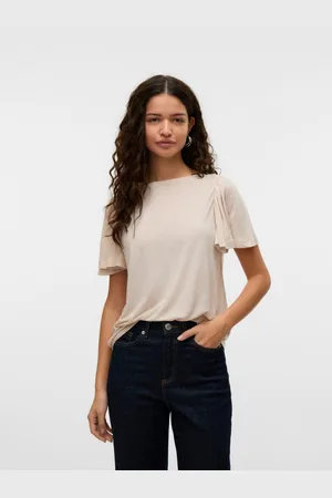 VERO MODA Shirt met korte mouwen VMPALOMA ONELLA SS BOATNECK TOP VMA NOOS