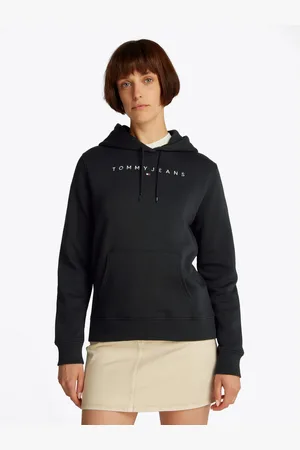 Tommy Hilfiger Hoodie TJW REG TONAL LINEAR HOODIE EXT in grote maten, capuchon, logo-borduursel