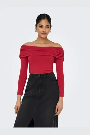 ONLY Shirt met lange mouwen ONLGLAMOUR L/S OFF SHOULDER TOP CC JRS