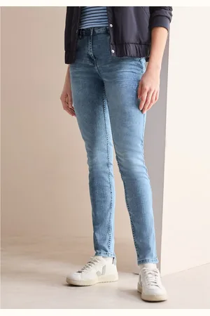 CECIL Slim fit jeans Stijl Vicky in lichtblauwe denimwas