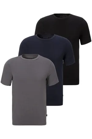 HUGO BOSS T-shirt TShirt RN 3P Natura effen t-shirt met merklabel (3-delig)