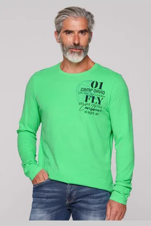 Camp David Shirt met lange mouwen met print op de achterkant