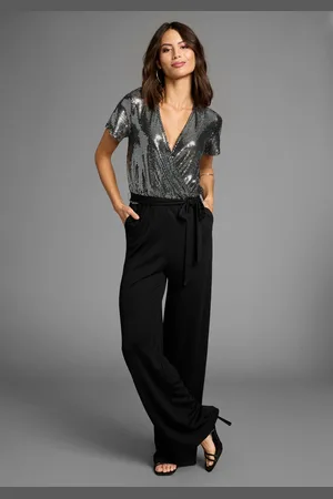 Laura Scott Jumpsuit met glinsterende effecten en riem