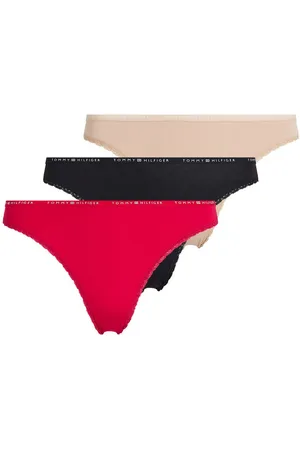 Tommy Hilfiger Bikinibroekje 3 PACK LACE BIKINI met kantafwerking, logo-opdruk (3 stuks)