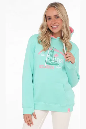 Zwillingsherz Hoodie "Vrij zijn" met maritiem design, kangoeroezakken en borduursel