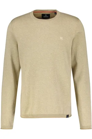 Lerros Gebreide trui ronde hals pullover, vlakbrei