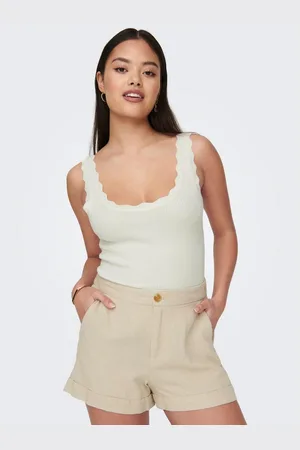 JDY Gebreide top NANNA S/L SCALLOP EDGE TOP KNT NOOS
