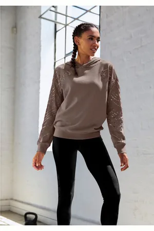 Lascana Hoodie met glanzende folieprint