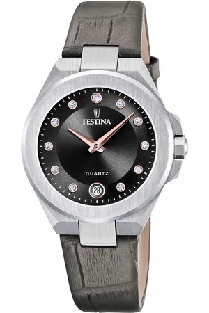 Festina Kwartshorloge Mademoiselle Horloge, dameshorloge, leren band, analoog, dag, zirkonia (synth.)