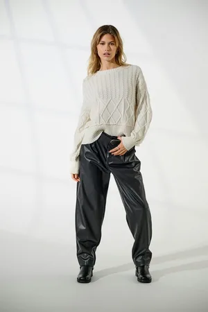 ONLY Gebreide trui ONLKAYA LIFE LS LOOSE CABLE ONECK CC KNT
