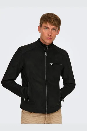 Only & Sons Imitatieleren jack ONSGUS FAUX SUEDE RACER JACKET OTW NOOS