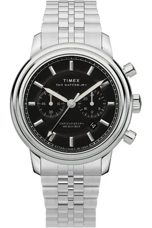 Timex Chronograaf WATERBURY METROPOLITAN CHRONO Quartz horloge, polshorloge, herenhorloge, roestvrijstalen band, stopwatchfunctie, dag