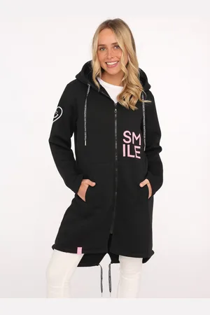 Zwillingsherz Jersey jas "Alissa" met capuchon en smile print