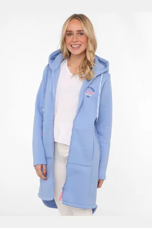 Zwillingsherz Jersey jas "Be happy & shine" met opvallend geborduurd voor- en achtermotief