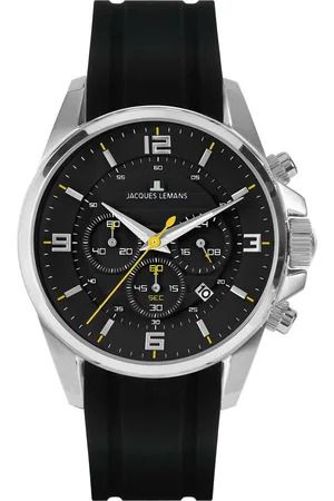 Jacques Lemans Chronograaf Liverpool, 1-2118A Quartz horloge, armbanduhr, herenhorloge, tot 10 bar waterdicht, siliconen band
