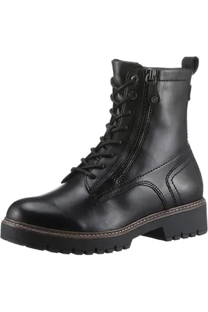 Tamaris Veterschoenen blokhak, veterschoen, combat-boots met contrast-raamnaad