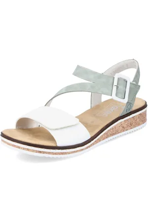 Rieker Sandalen zomerschoen, sandaal, sleehak, met asymmetrische bandjes