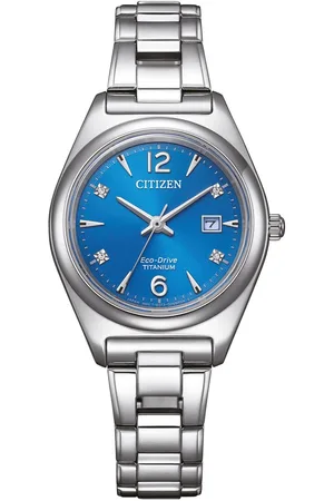 Citizen Solarhorloge EW2601-81L Horloge, dameshorloge, titanium, datum, saffierglas