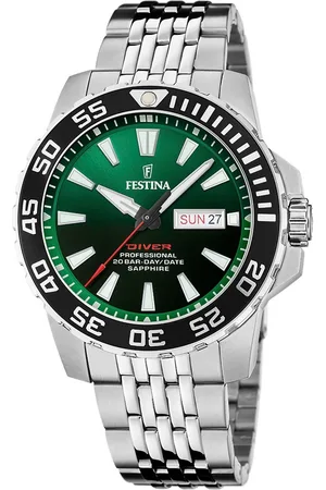 Festina Kwartshorloge Diver Collection Horloge, herenhorloge, duikhorloge, roestvrijstalen band, datum